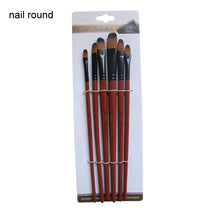 Load image into Gallery viewer, Art Model Paint Nylon Hair Acrylic Oil Watercolour Drawing Art Supplies Brown 6 Pcs Painting Craft Artist Paint Brushes Set
